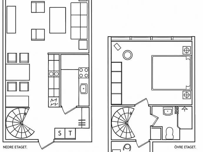 Planritning för Brf. Högfjället. Vecka 3 och 29. Lgh. 1128.