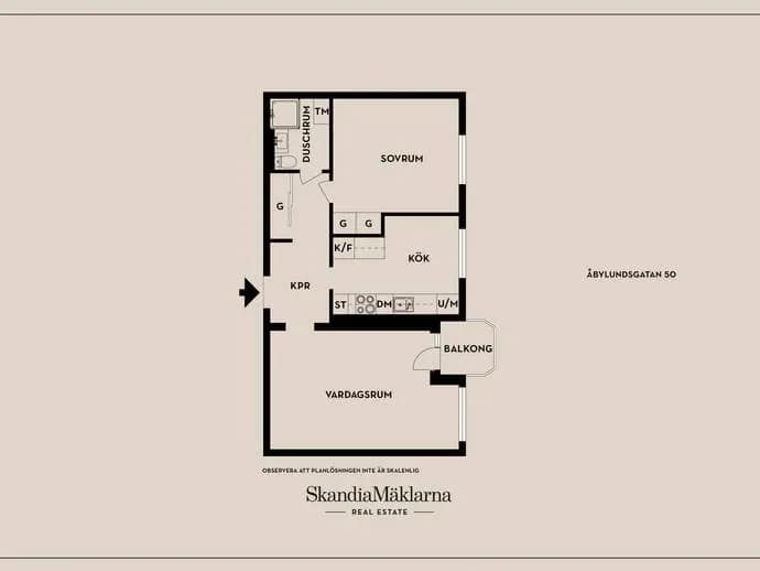 Floor plan for Åbylundsgatan 50