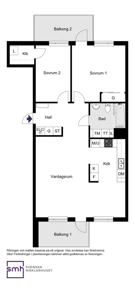 Floor plan for Pippi Långstrumps Gata 40, 2 Tr.