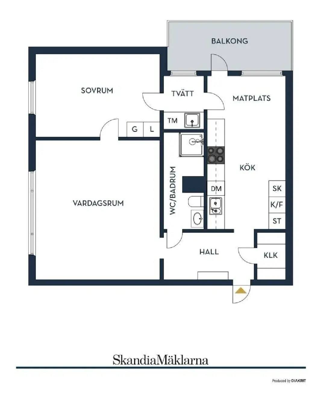 Planritning för Stråvägen 3
