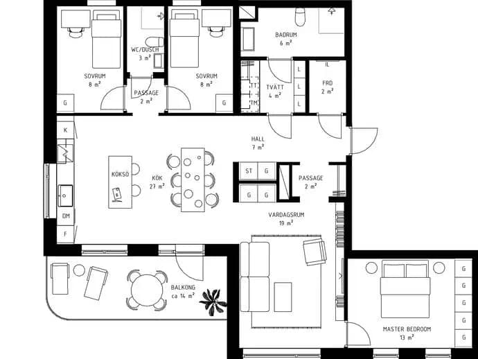 Floor plan for Bredängsvägen