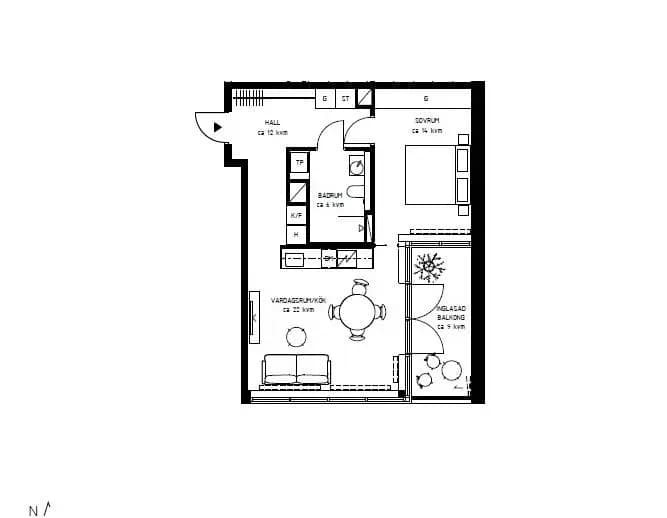 Floor plan for Spanielgatan 2