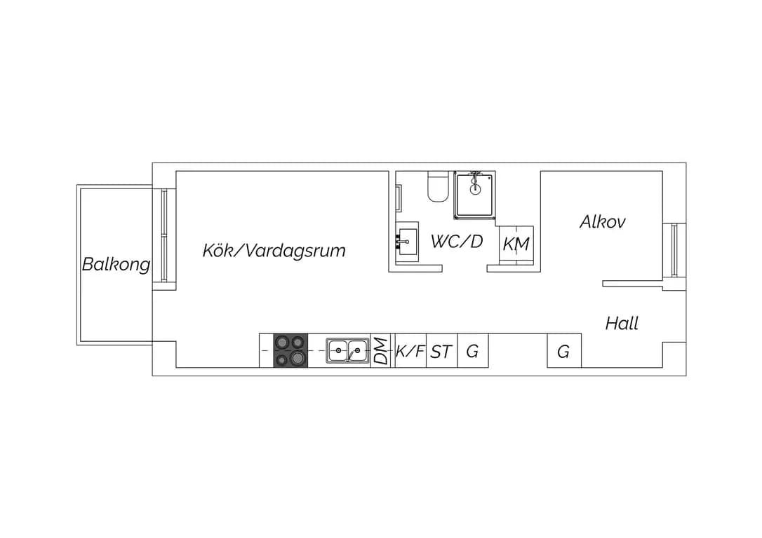 Floor plan for Lägatan 11A