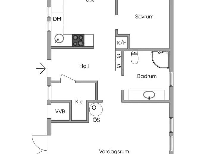 Planritning för Kattugglevägen 26