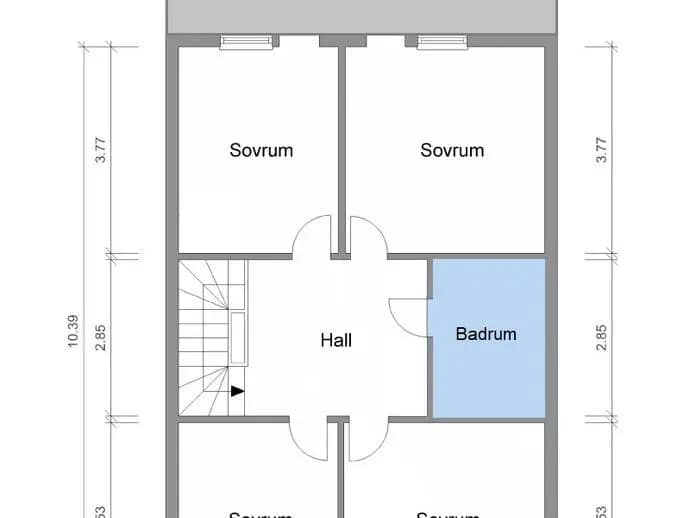 Planritning för Storskiftesvägen 105