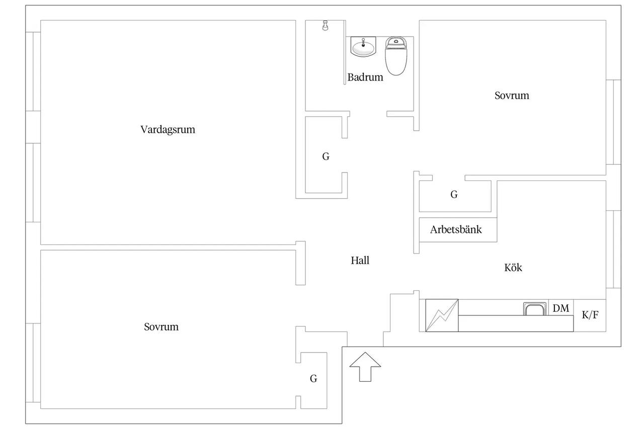 Floor plan for Celsiusgatan 13A