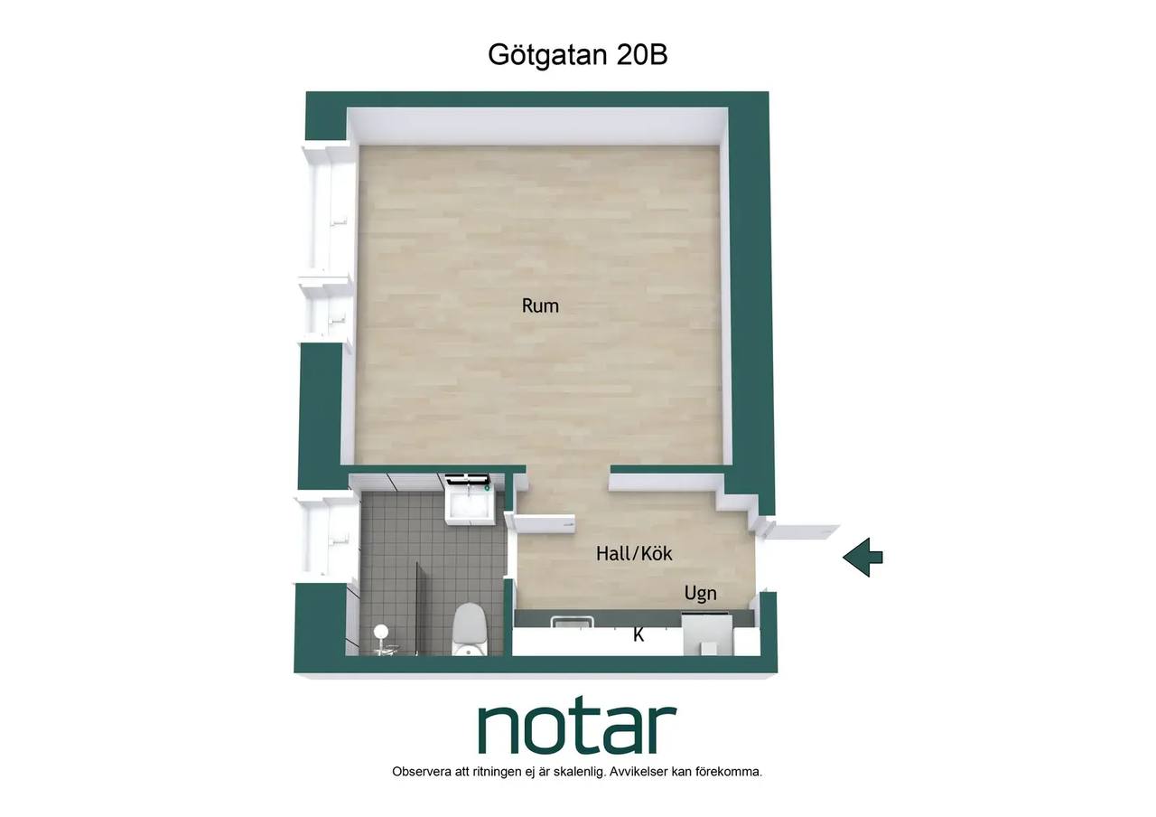 Floor plan for Götgatan 20B