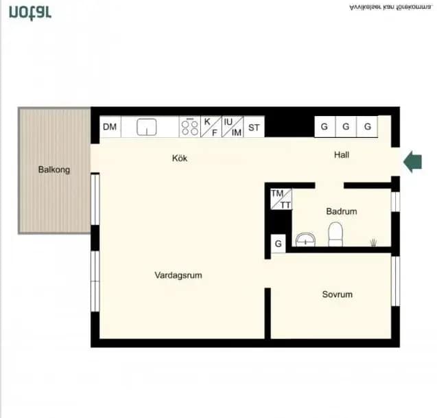 Floor plan for Gamla Enköpingsvägen 174