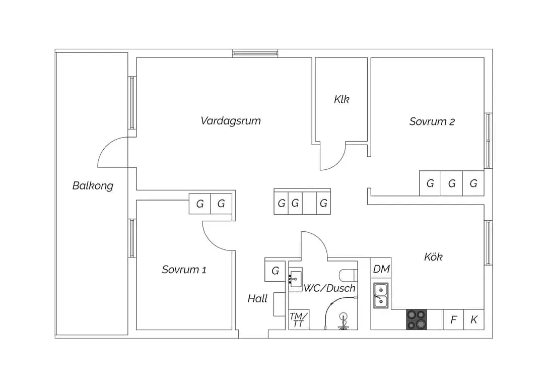Planritning för Skräddarebyn 1C