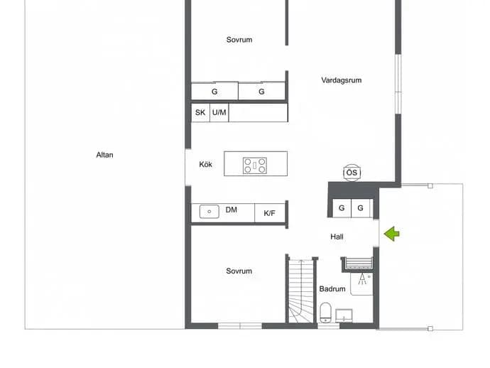 Floor plan for Åkervägen 8