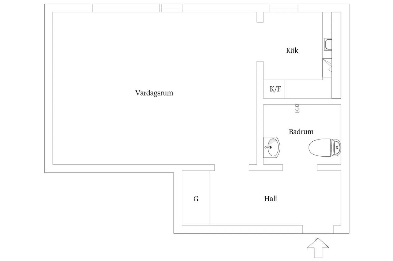 Floor plan for Klarinettgatan 18