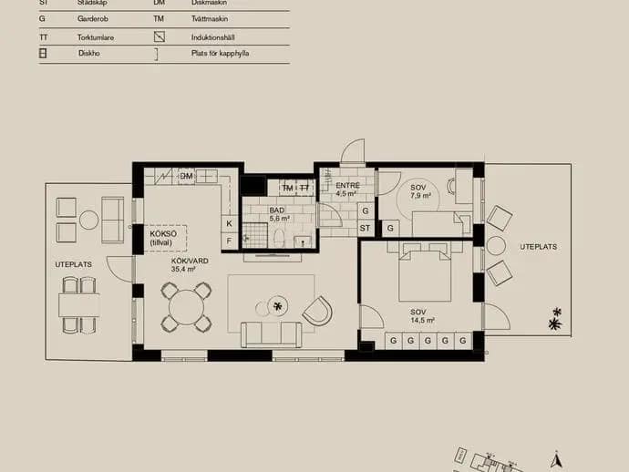 Floor plan for Klevevägen