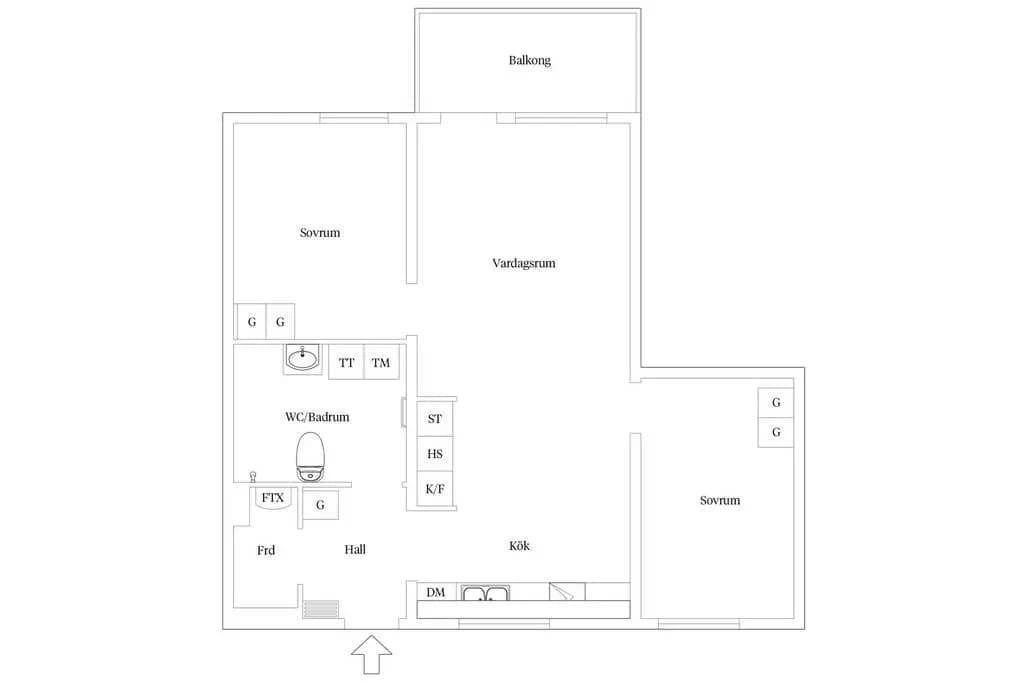 Planritning för Linneagården 2K