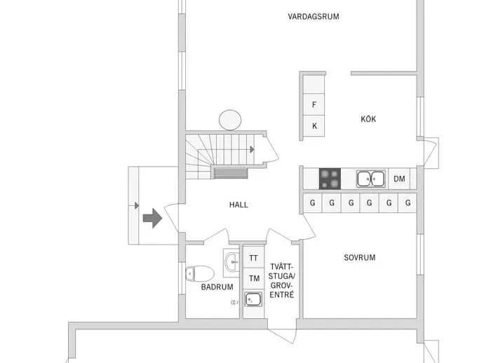 Planritning för Källvägen 17A