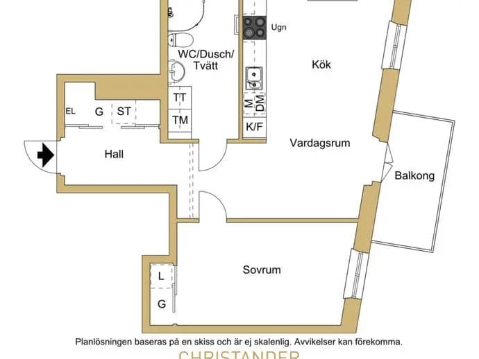 Floor plan for Götaverksgatan 20