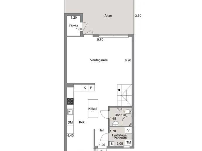 Floor plan for Bäckvägen 26C