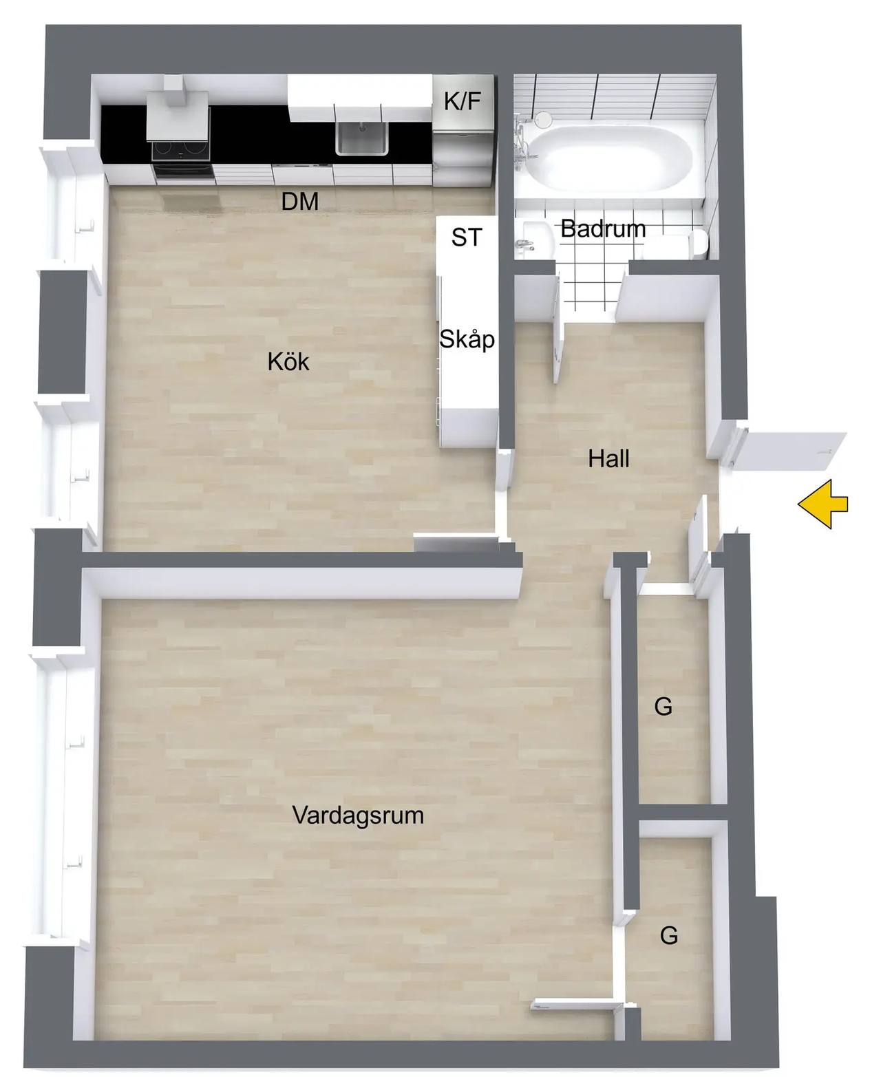 Planritning för Höganäsgatan 11B