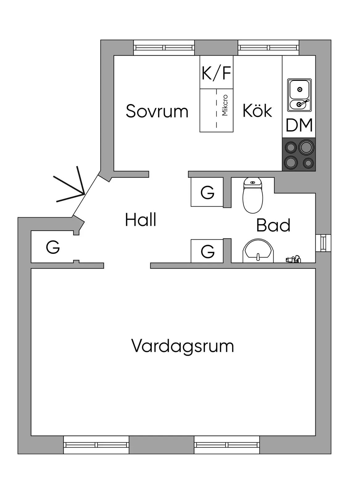 Floor plan for Lm Ericssons väg 15