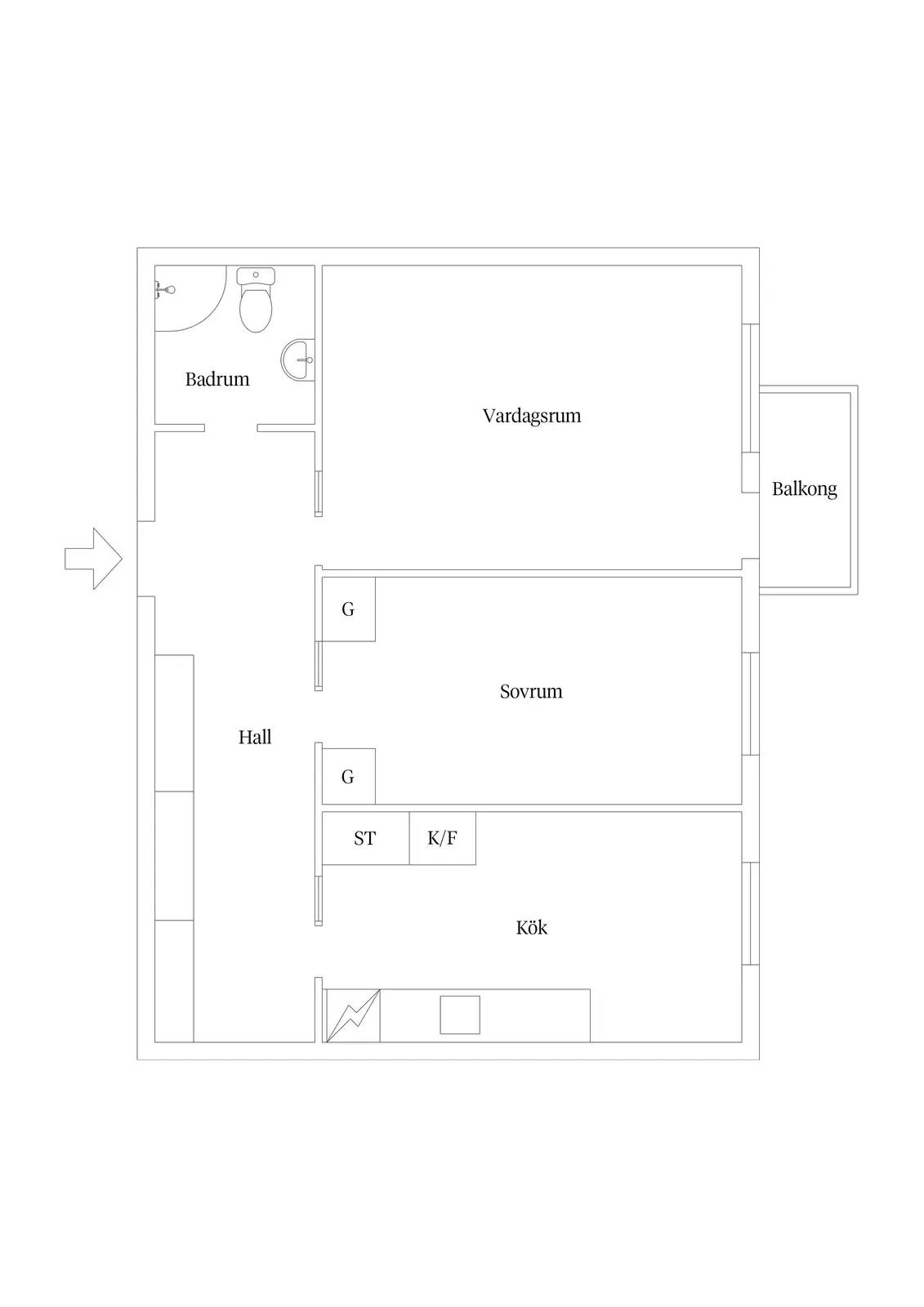 Floor plan for Ribevägen 8A