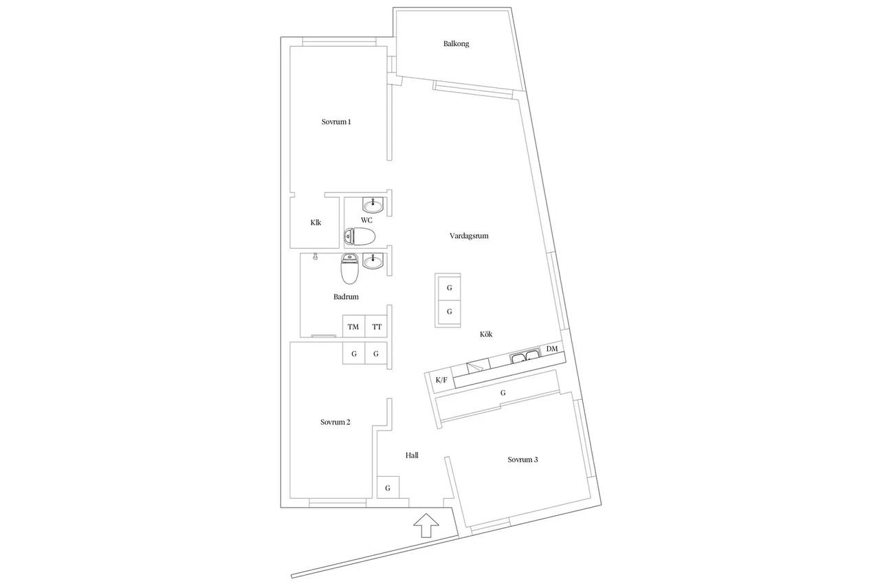 Floor plan for Elsa Anderssons gata 2A