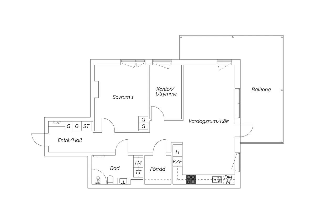 Planritning för Vallhöjdsvägen 19