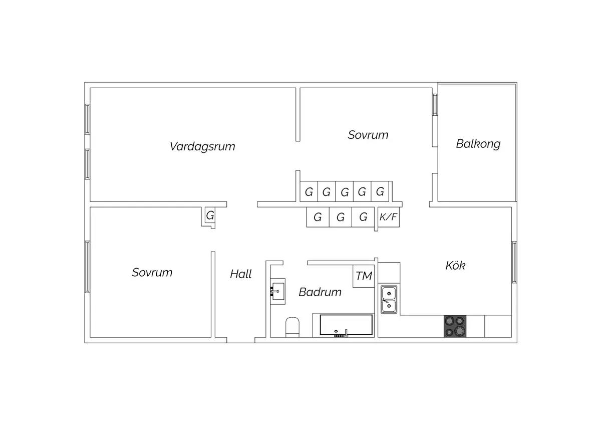 Floor plan for Hanna Rydhs gata 26