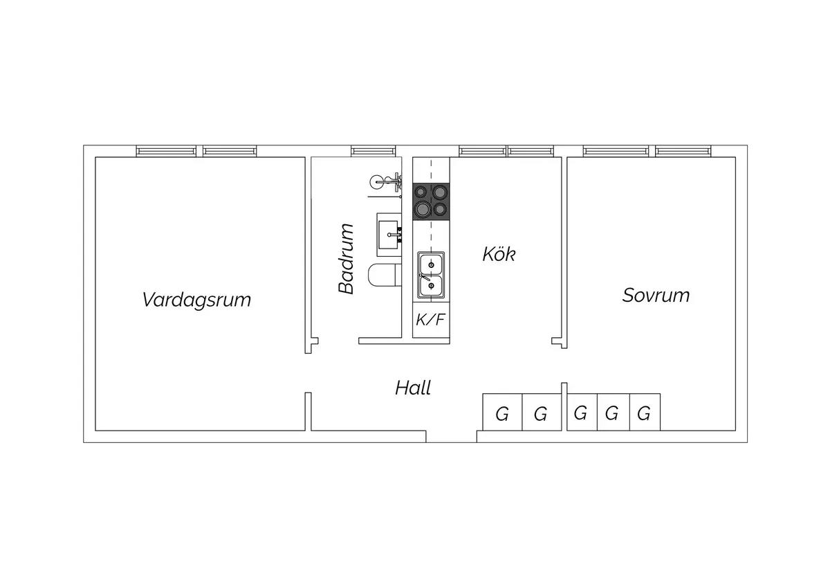 Planritning för Vallavägen 147