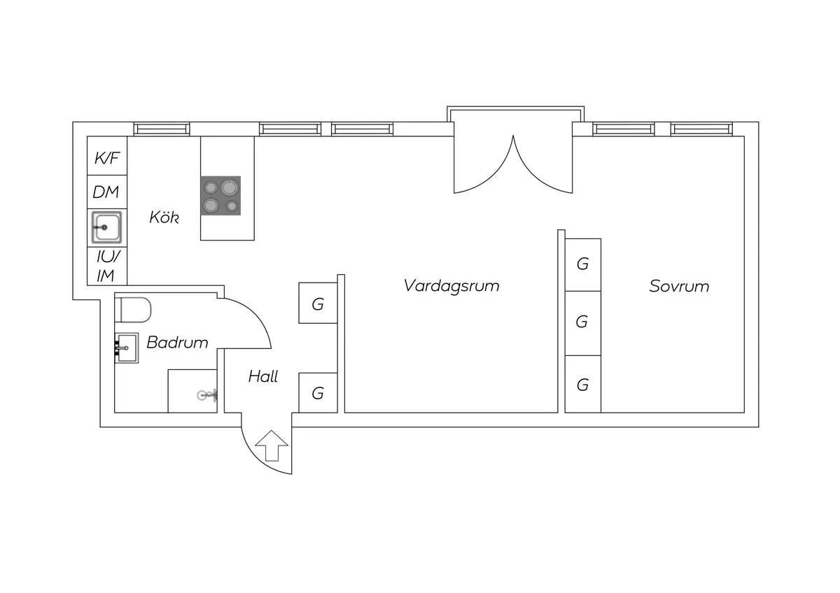 Planritning för Storgatan 7