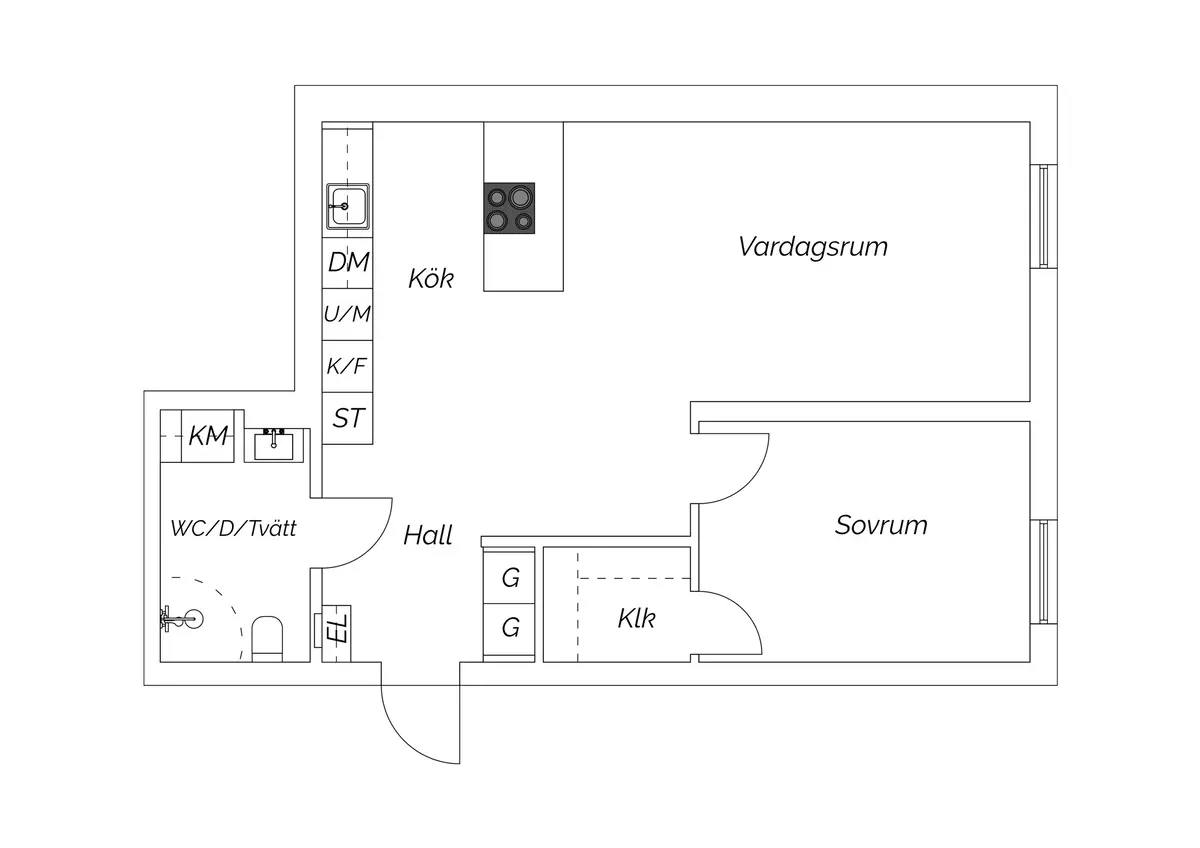 Floor plan for Västra torggatan 8