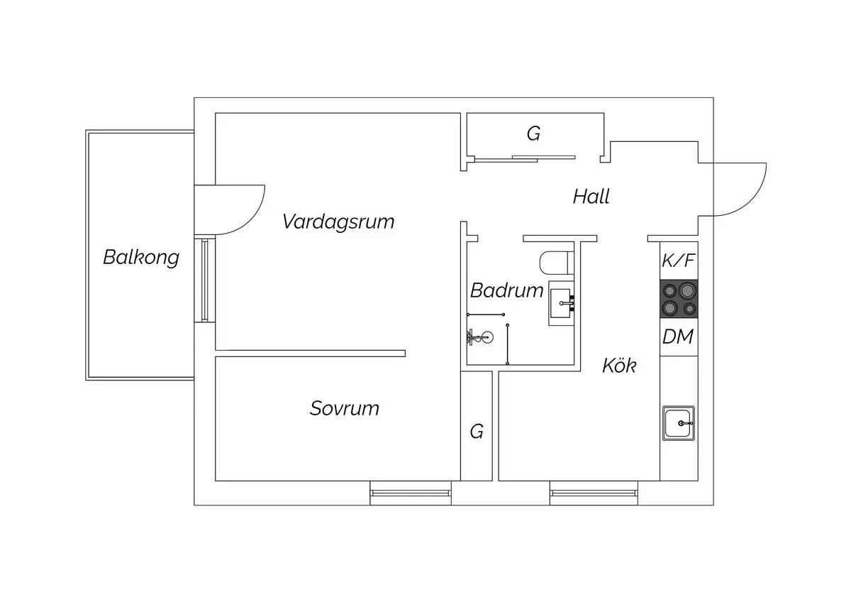 Floor plan for Måsvägen 20C