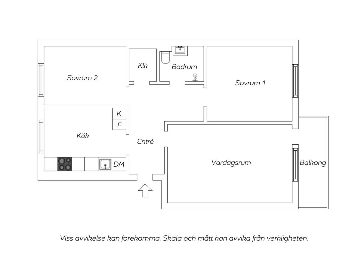 Floor plan for Syréngatan 19