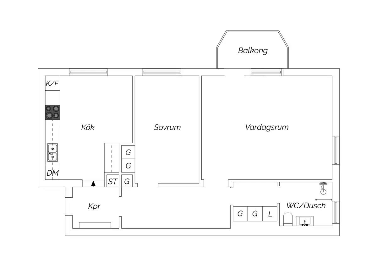 Planritning för Bergsgatan 17