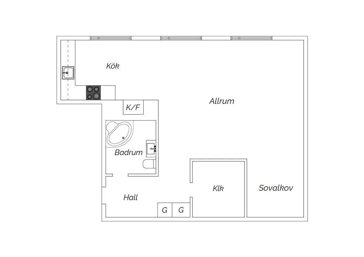 Floor plan for Badvädersgatan 5