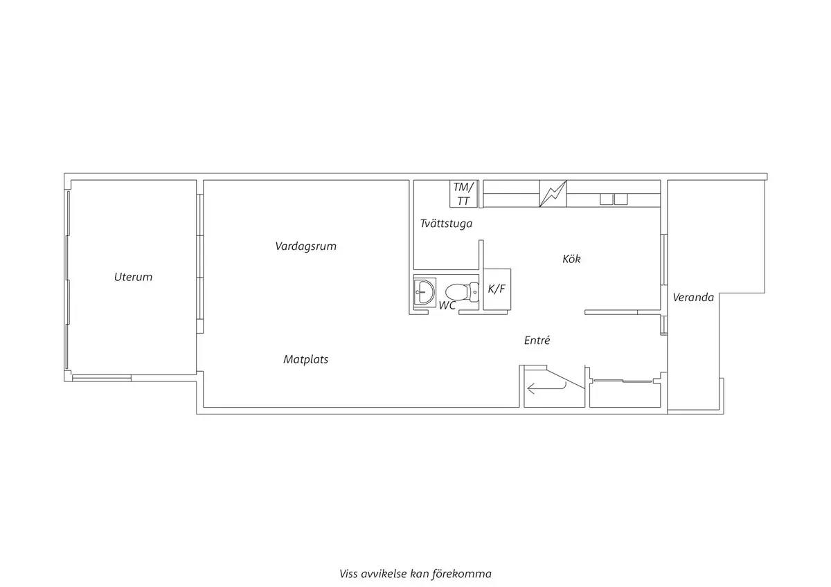 Floor plan for Björnbärsgatan 14