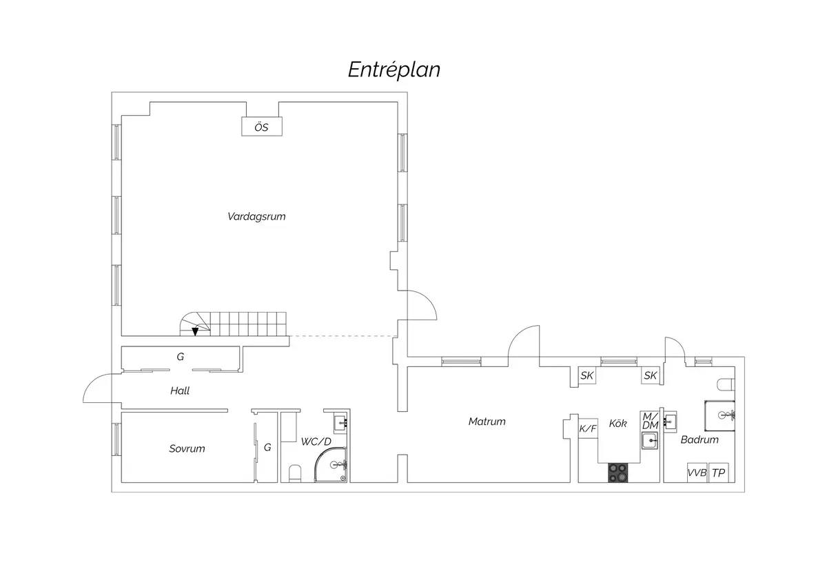 Floor plan for Östergatan 3