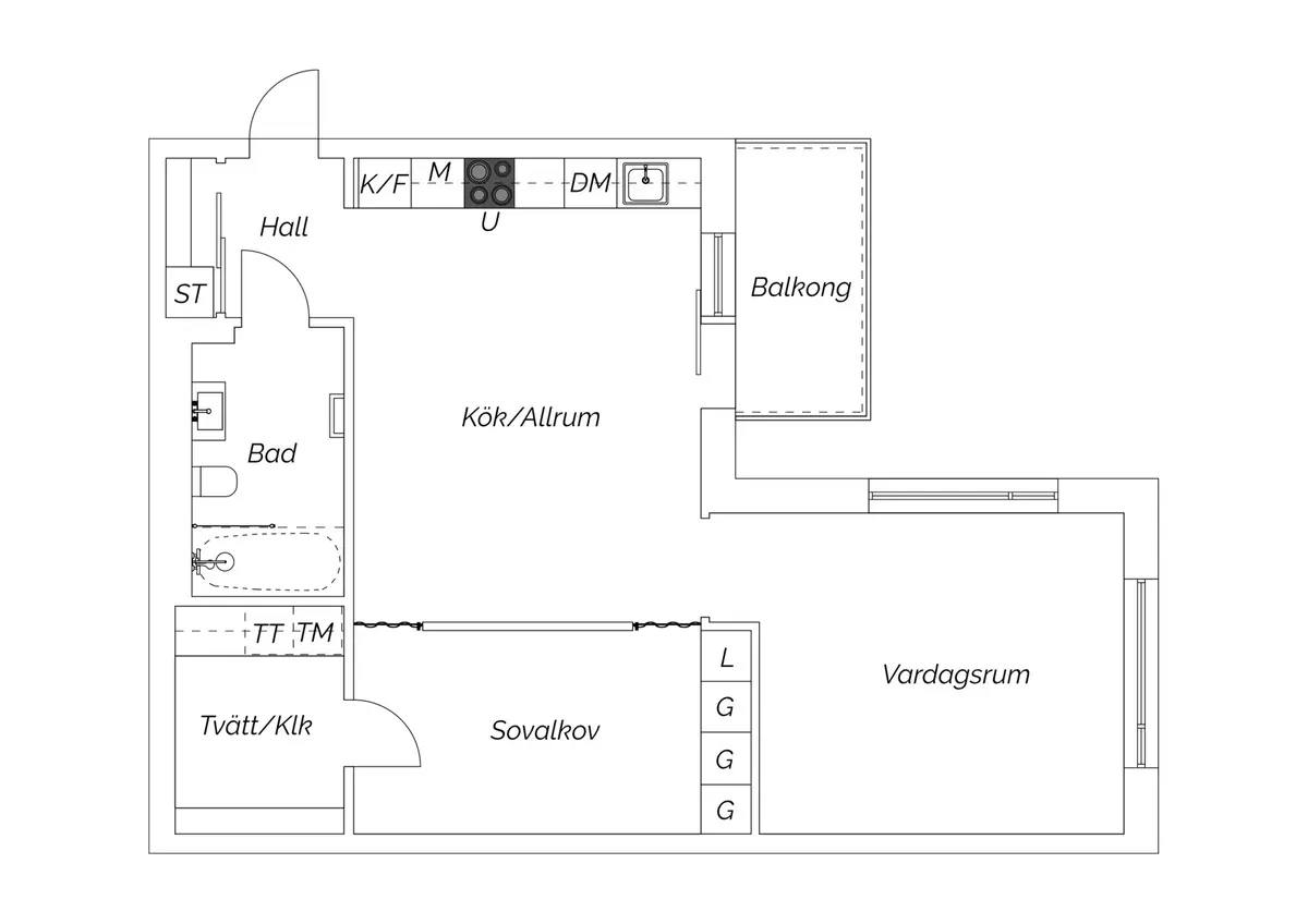 Floor plan for Sten-Åke Cederhöks Gata 3A