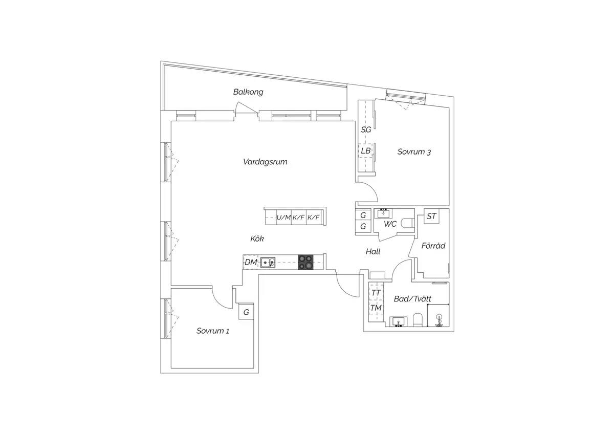 Floor plan for Skogängsvägen 31D
