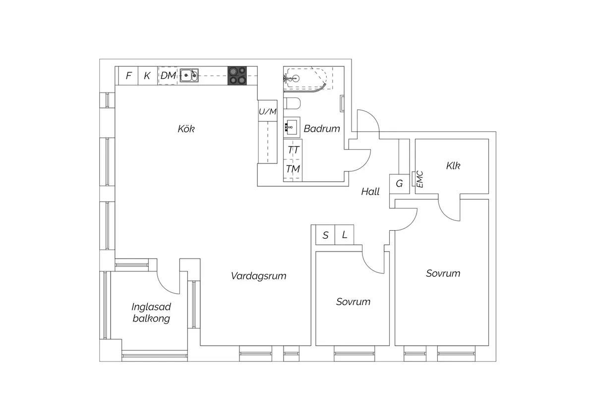 Floor plan for Tunavägen 51C