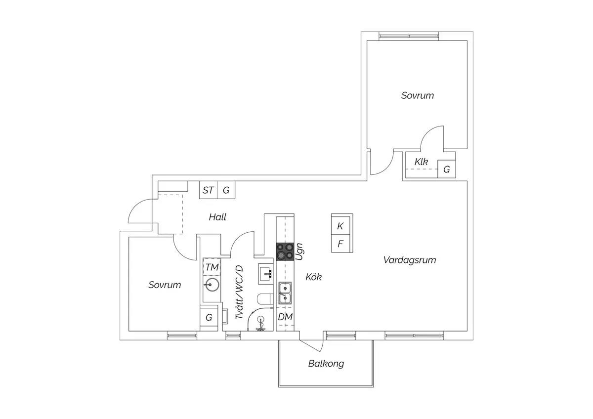 Floor plan for Gaffelseglet 44