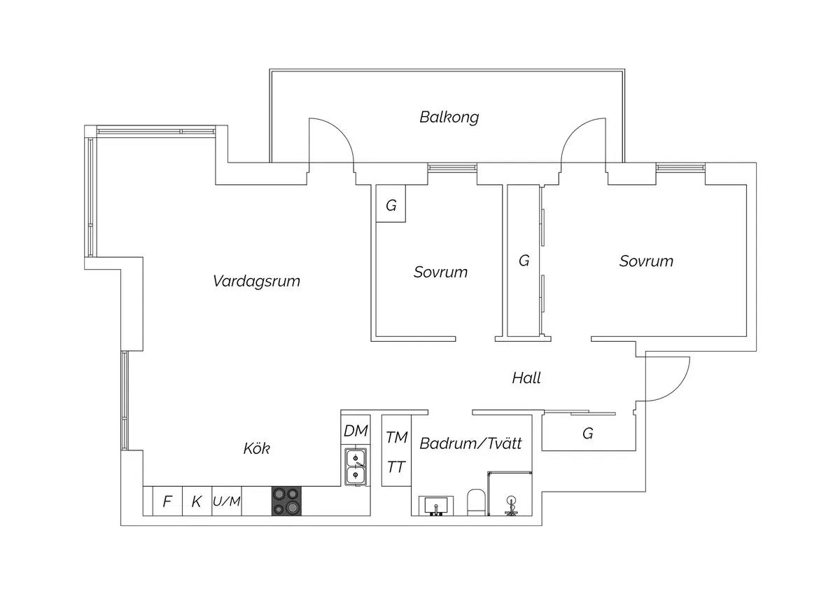 Floor plan for Limhamns stationsväg 20