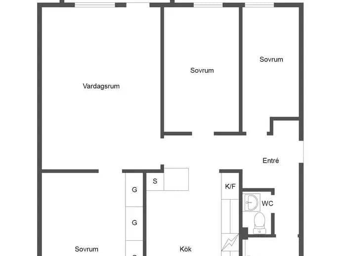 Planritning för Stolpgränd 5