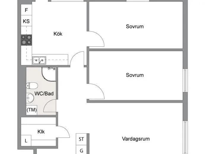 Floor plan for MARIEHAMNSGATAN 6, Vån 3/4