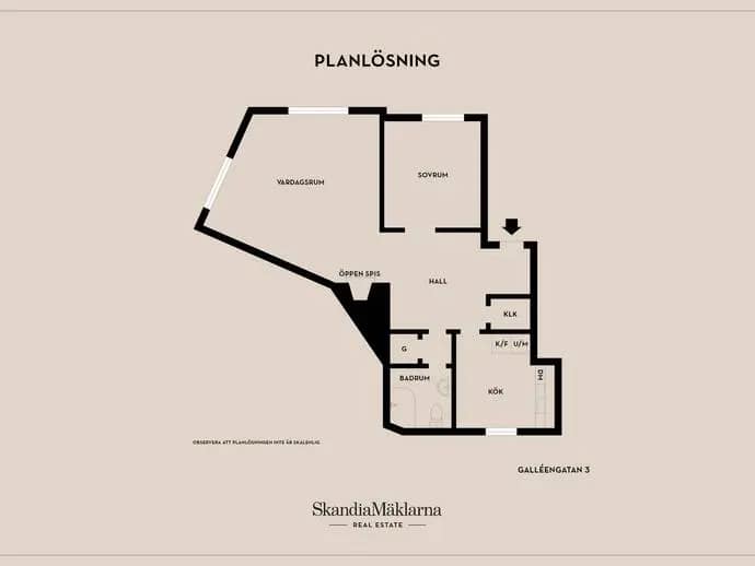 Floor plan for Galléengatan 3
