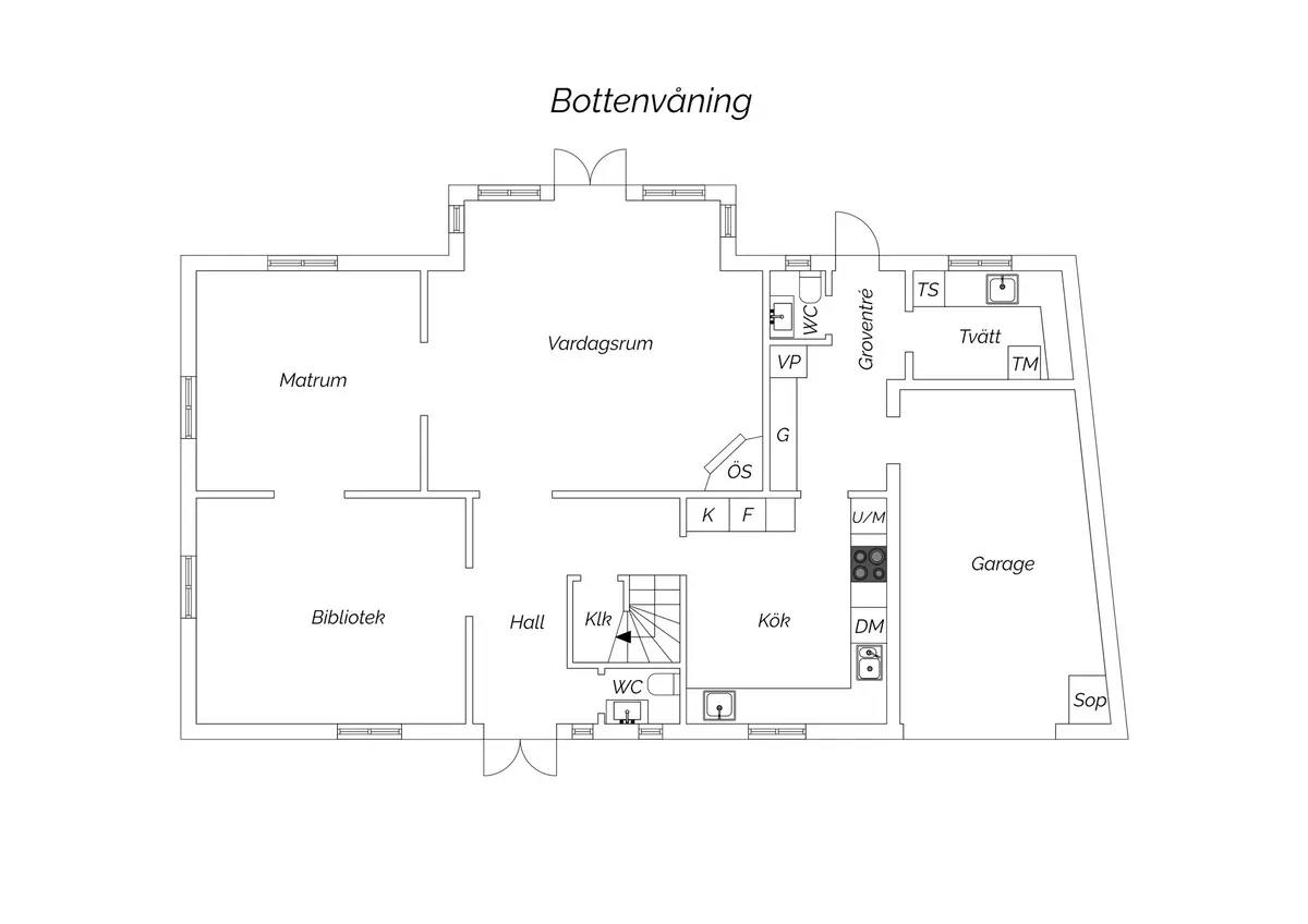 Planritning för Östergatan 43