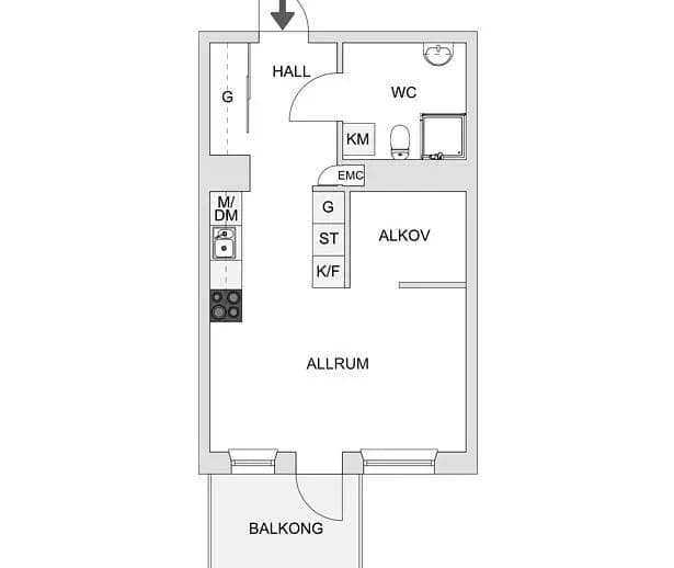 Floor plan for Fruktträdsgatan 9