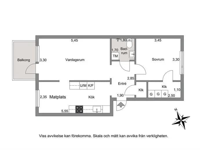 Planritning för Krokslätts Parkgata 51A