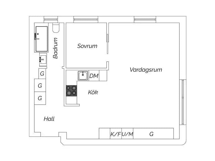 Floor plan for Bokbindarvägen 47