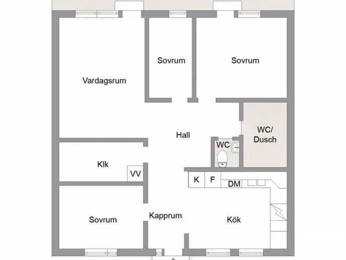Planritning för Jägarstigen 18