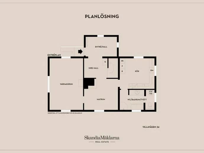 Planritning för Villavägen 24