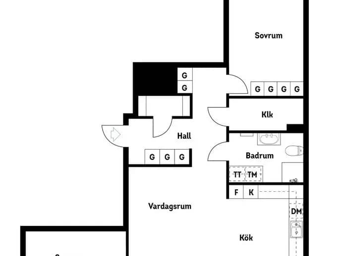 Floor plan for Storängsgatan 1, 2 tr